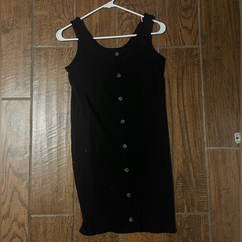 black ribbed girls dress